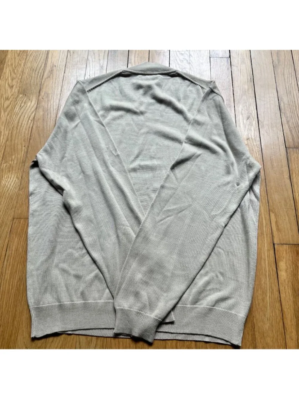 Vintage Brooks Brothers M Beige Gold Silk Blend Long Sleeve Mock Neck Sweater